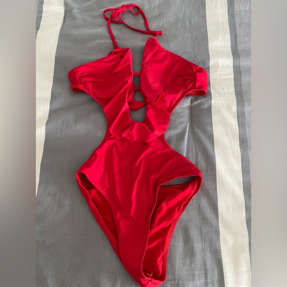 Stylish Red Women’s One Piece Swimsuit